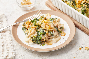 Farfalle Pasta Bake with Camembert and Bimi Broccoli