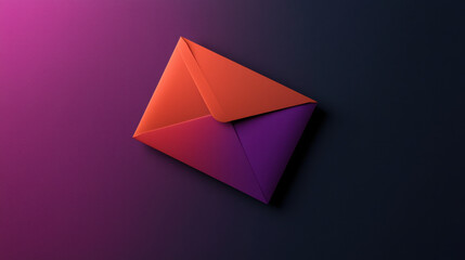 Bright and colorful envelope on dark background