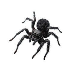 A hairy black spider looms large a digital glitch art effect adding intrigue and a sense of unease