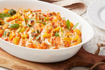 Soya Bean Gnocchi and Tomato Bake