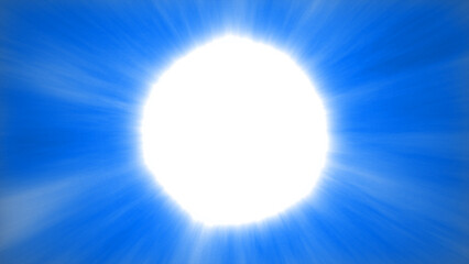 Bright sun rays in blue, shining across a black background, creating a dramatic contrast and emphasizing the light's vibrant energy