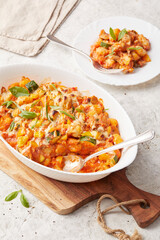 Soya Bean Gnocchi and Tomato Bake