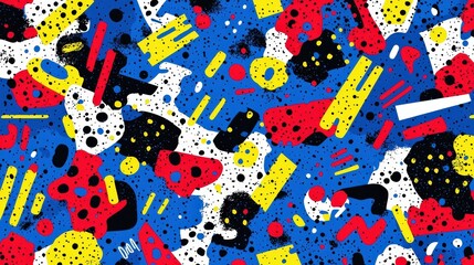 Vibrant Abstract Pattern with Bold Colors and Dynamic Shapes for Creative Projects
