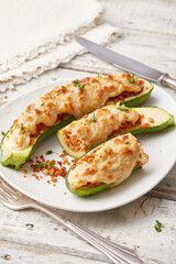 Stuffed Courgette with Tofu and Bechamel Sauce