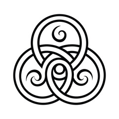 Celtic Knot Trinity Symbol Intertwined Circles, Spirals, Design