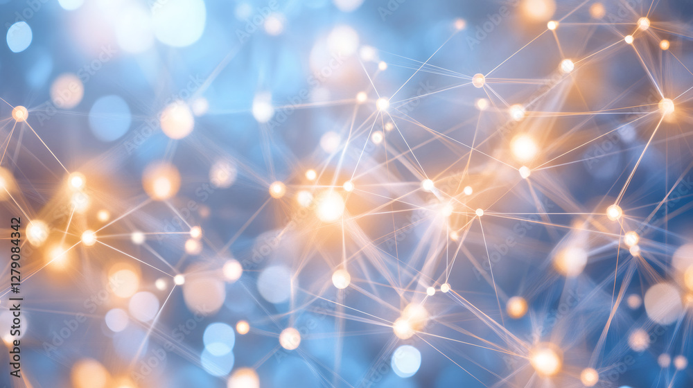 Aufkleber Abstract background showing a network of interconnected points, symbolizing data flow, communication, or artificial intelligence