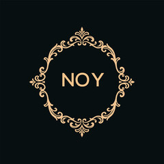 NOY Letter Initial Logo Design Template Vector Illustration
