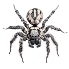 Obraz premium A hairy spider stares intensely a captivating macro shot showing intricate details,