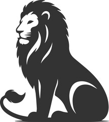 Obraz premium A lion sitting majestically with a calm gaze vector