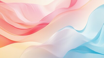 Obraz premium Abstract Pastel Waves Flowing Softly Across Canvas