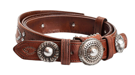 Rugged Western Belt on transparent background PNG. - obrazy, fototapety, plakaty