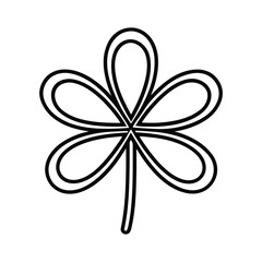 Stylized FivePetal Flower Leaf Outline Line Art Design Illustration