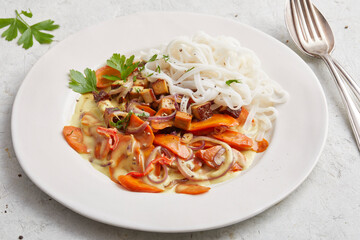 Carrot and Coconut Curry with Noodles