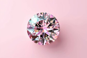 Brilliant facets displayed against a soft pastel pink backdrop.
