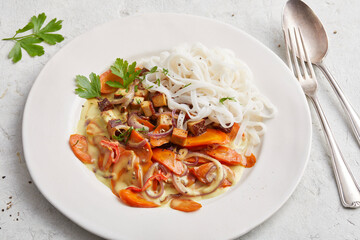 Carrot and Coconut Curry with Noodles