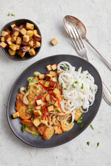 Carrot and Coconut Curry with Noodles