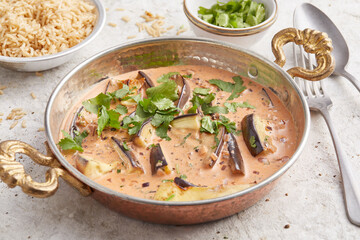 Ayurveda Aubergine and Vegetable Curry with Rice