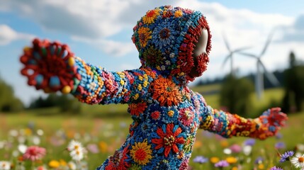Vibrant Floral Figure