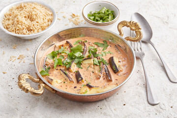 Ayurveda Aubergine and Vegetable Curry with Rice