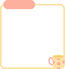 Decorative Frame with Teacup Illustration