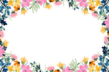 Watercolor flowers background vector for design.