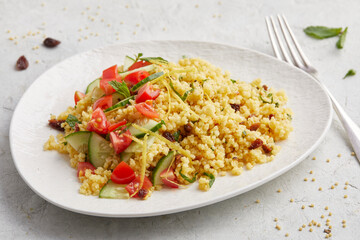 Tomato and Cucumber Millet Salad