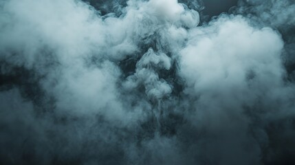 Obraz premium Abstract smoke clouds on dark background. Possible use Stock photo for graphic design