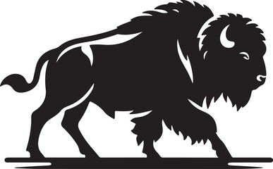 A simple Bison silhouettes vector style with white background.Print