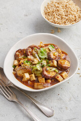 Aubergine in Szechuan Sauce with Rice