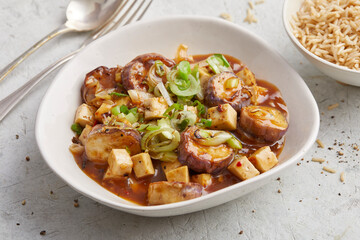 Aubergine in Szechuan Sauce with Rice