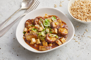 Aubergine in Szechuan Sauce with Rice