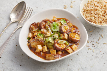 Aubergine in Szechuan Sauce with Rice