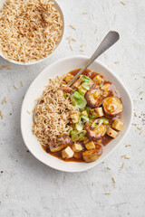 Aubergine in Szechuan Sauce with Rice