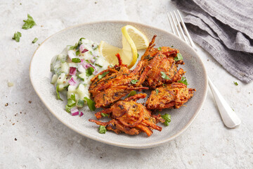 Carrot Pakora with Raita