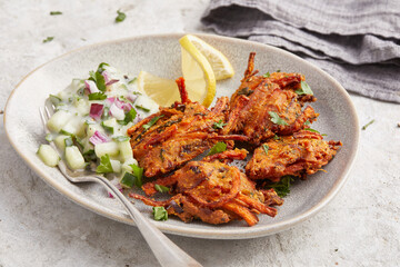 Carrot Pakora with Raita