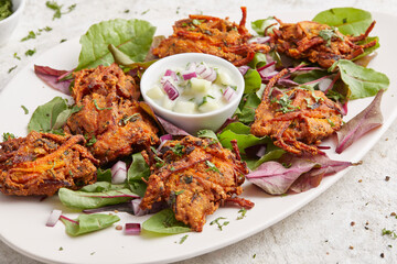 Carrot Pakora with Raita