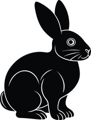 Rabbit Silhouette Vector Art - Minimalist Animal Designs, Easter, Spring, and Nature-Themed Projects for Decor and Printables