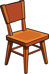 Wooden chair vector illustration for interior design, home decor, furniture, and modern living spaces, perfect for branding, logos, advertisements, and digital content.