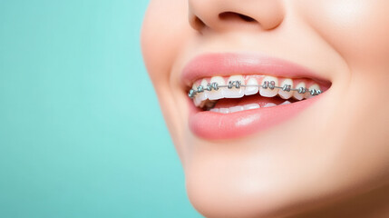 Braces transformation dental clinic image bright environment close-up smile enhancement