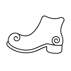 Elegant Outline Drawing of a Simple Ankle Boot Design
