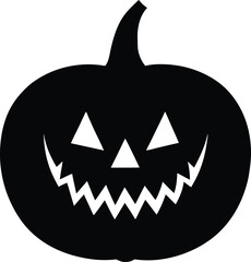 halloween pumpkin silhouette vector isolated on white background