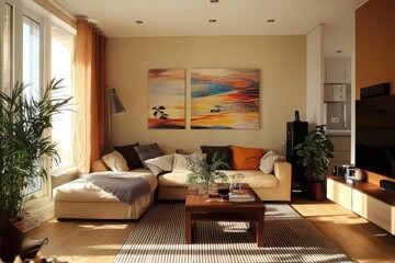 Fototapeta premium Stunning cozy living room photo capture