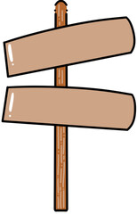 wooden direction sign