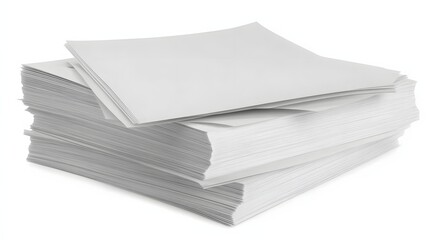 Close Up Stack of White Printer Paper Sheets for Copying and Stationary Needs