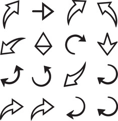 Curved Arrows Icon Set | Hand-Drawn Vector Collection