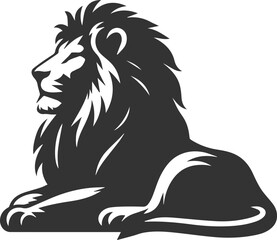 A lion looking straight ahead with a relaxed posture vector
