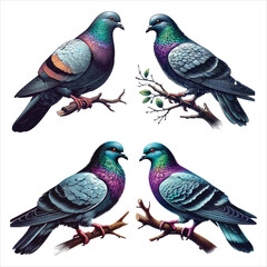  Colorful Pigeon Illustrations Collection