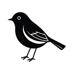 Simple Black Bird Silhouette, Nature Icon, Avian Illustration, Wildlife Graphic