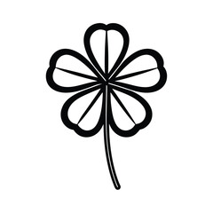 Naklejka premium Fiveleaf Clover, Luck, Symbol, Fortune, Irish, Charm, Design, Icon, Black, White