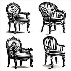black and white chair